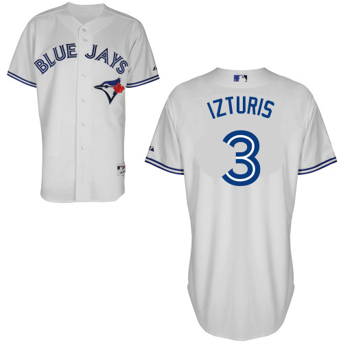 Maicer Izturis #3 MLB Jersey-Toronto Blue Jays Men's Authentic Home White Cool Base Baseball Jersey